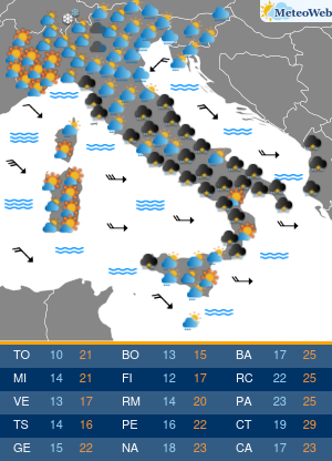 Previsioni  Meteo Venerdi 13 Settembre