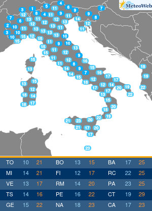 Temperature Minime Venerdi 13 Settembre