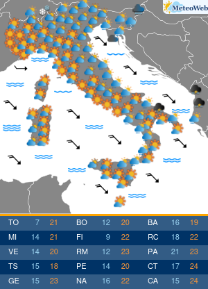 Previsioni Meteo Sabato 14 Settembre