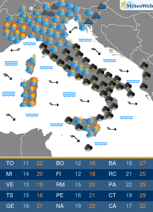 Previsioni  Meteo Venerdi 13 Settembre