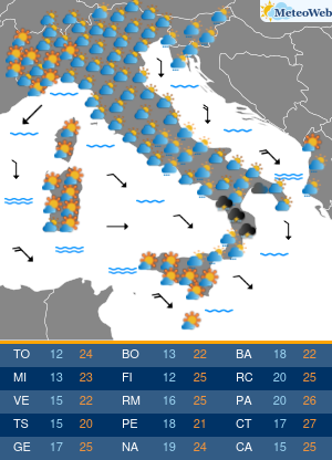 Previsioni Meteo Lunedi 16 Settembre