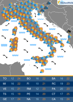 Previsioni Meteo Sabato 14 Settembre