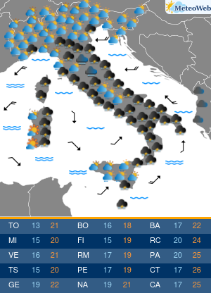 Previsioni  Meteo Martedi 17 Settembre