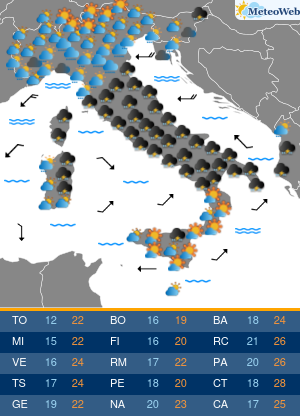 Previsioni Meteo Mercoledi 18 Settembre