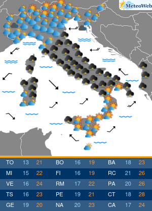 Previsioni  Meteo Mercoledi 18 Settembre