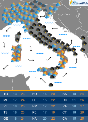 Previsioni Meteo Giovedi 19 Settembre