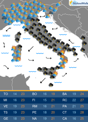 Previsioni  Meteo Giovedi 19 Settembre