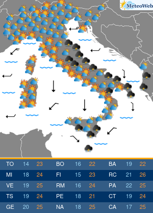 Previsioni  Meteo Venerdi 20 Settembre