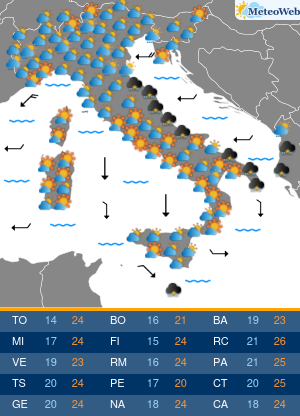 Previsioni  Meteo Venerdi 20 Settembre