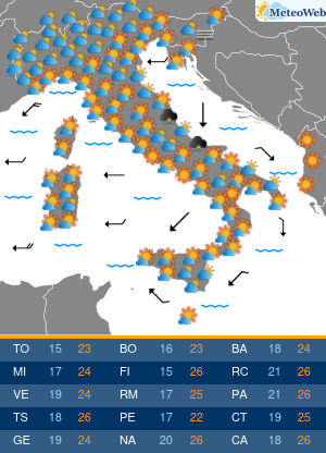 Previsioni Meteo Sabato 21 Settembre