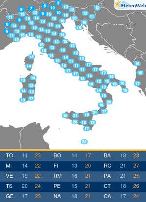 Temperature Minime Giovedi 19 Settembre