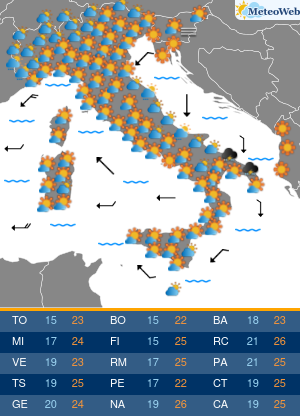 Previsioni  Meteo Sabato 21 Settembre