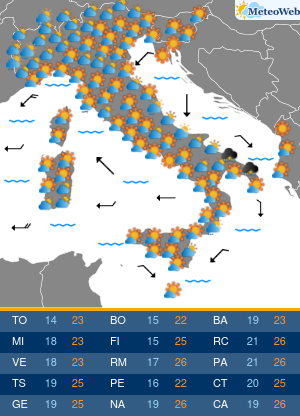 Previsioni Meteo Sabato 21 Settembre