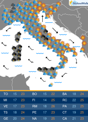 Previsioni  Meteo Domenica 22 Settembre