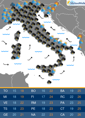 Previsioni  Meteo Lunedi 23 Settembre