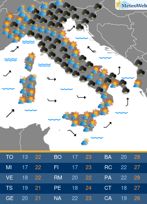 Previsioni Meteo Martedi 24 Settembre