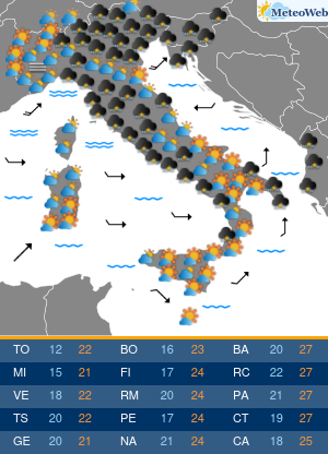 Previsioni  Meteo Martedi 24 Settembre