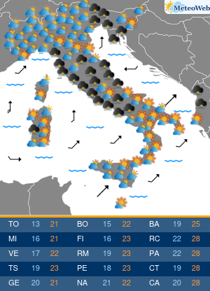 Previsioni Meteo Mercoledi 25 Settembre