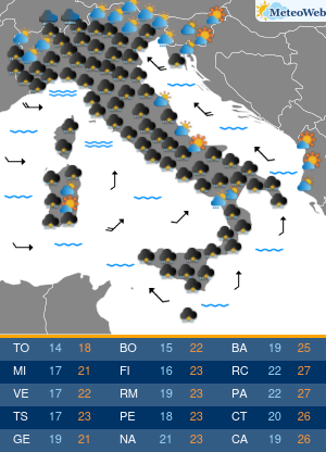 Previsioni Meteo Lunedi 23 Settembre