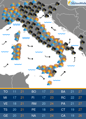 Previsioni  Meteo Martedi 24 Settembre