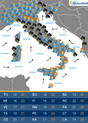 Previsioni Meteo Mercoledi 25 Settembre