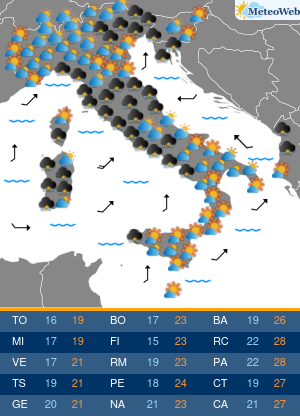 Previsioni  Meteo Mercoledi 25 Settembre