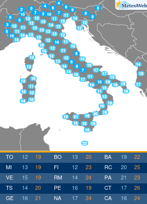 Temperature Minime Domenica 29 Settembre