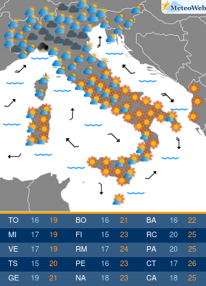 Previsioni  Meteo Martedi 1 Ottobre