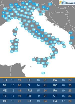 Temperature Minime Martedi 1 Ottobre