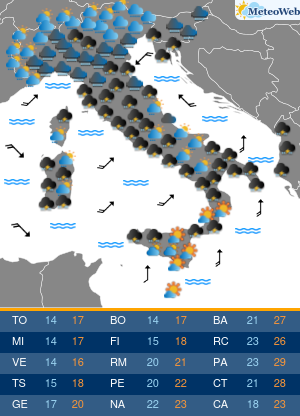 Previsioni  Meteo Giovedi 3 Ottobre