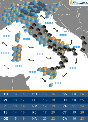 Previsioni  Meteo Venerdi 4 Ottobre