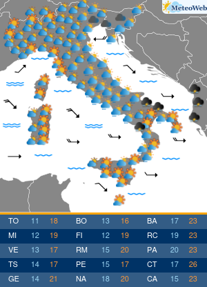 Previsioni  Meteo Sabato 5 Ottobre