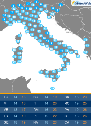 Temperature Minime Lunedi 7 Ottobre