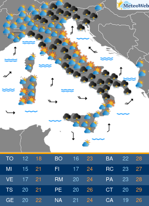 Previsioni Meteo Mercoledi 9 Ottobre