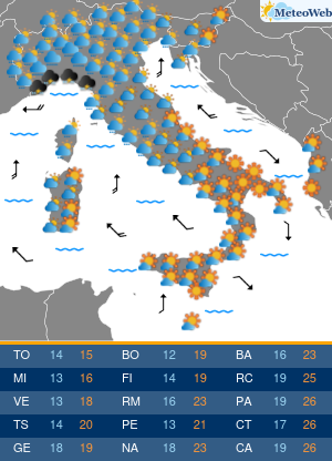 Previsioni Meteo Lunedi 7 Ottobre