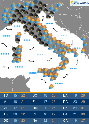 Previsioni Meteo Giovedi 10 Ottobre