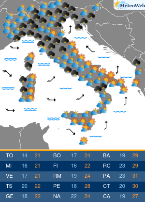 Previsioni Meteo Giovedi 10 Ottobre