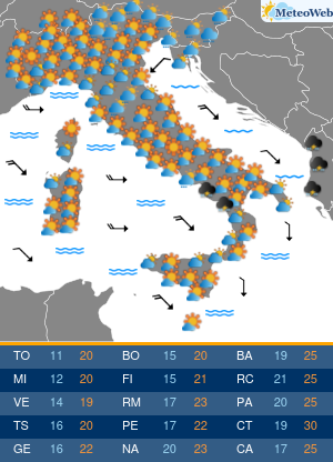 Previsioni Meteo Venerdi 11 Ottobre