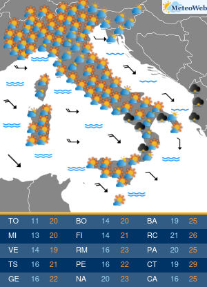 Previsioni  Meteo Venerdi 11 Ottobre