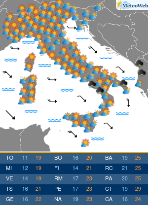 Previsioni Meteo Venerdi 11 Ottobre