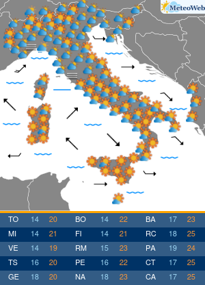 Previsioni  Meteo Domenica 13 Ottobre