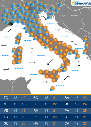 Previsioni Meteo Lunedi 14 Ottobre