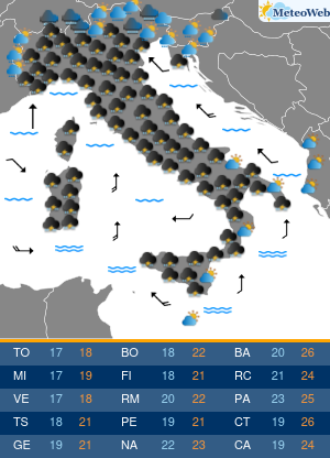 Previsioni Meteo Venerdi 18 Ottobre