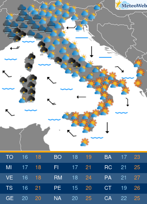 Previsioni Meteo Mercoledi 16 Ottobre