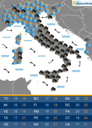 Previsioni Meteo Sabato 19 Ottobre