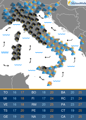 Previsioni Meteo Giovedi 17 Ottobre