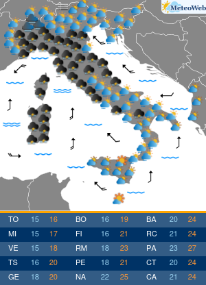 Previsioni Meteo Giovedi 17 Ottobre