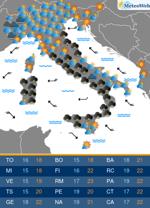 Previsioni  Meteo Domenica 20 Ottobre