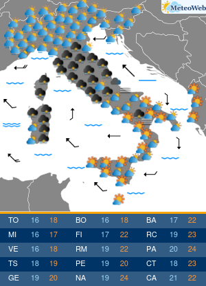 Previsioni Meteo Giovedi 24 Ottobre