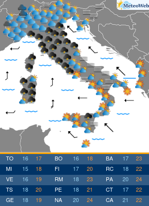 Previsioni Meteo Venerdi 25 Ottobre